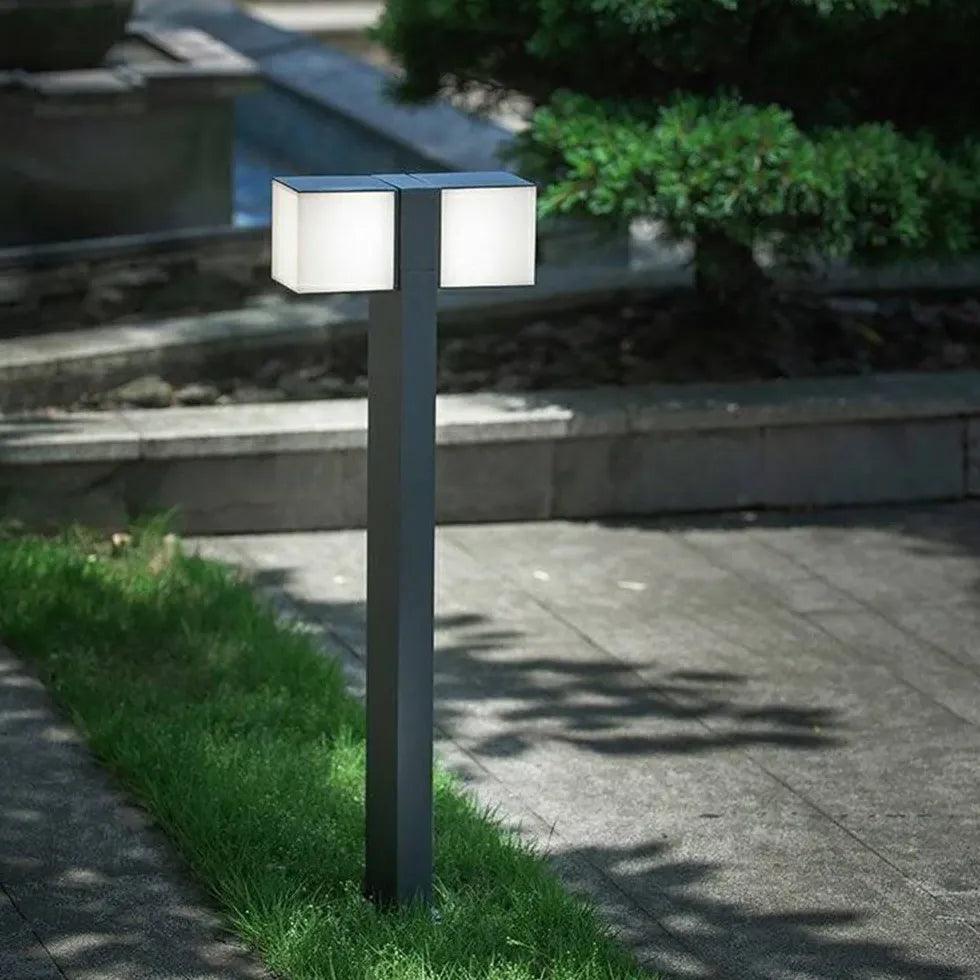 Geometric Rotation Black Bollard Lights - Clowas