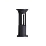 Square Design LED Solar Black Bollard Light