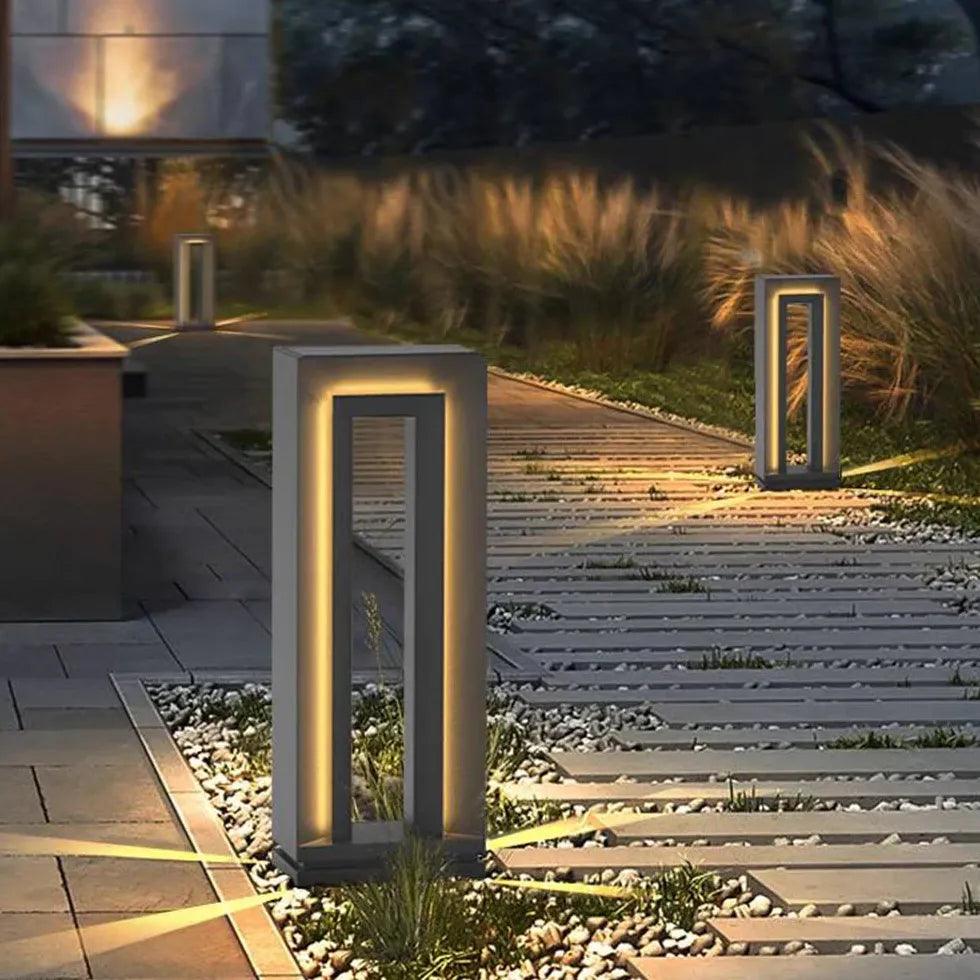 Square Solar-Powered Waterproof Light Bollards