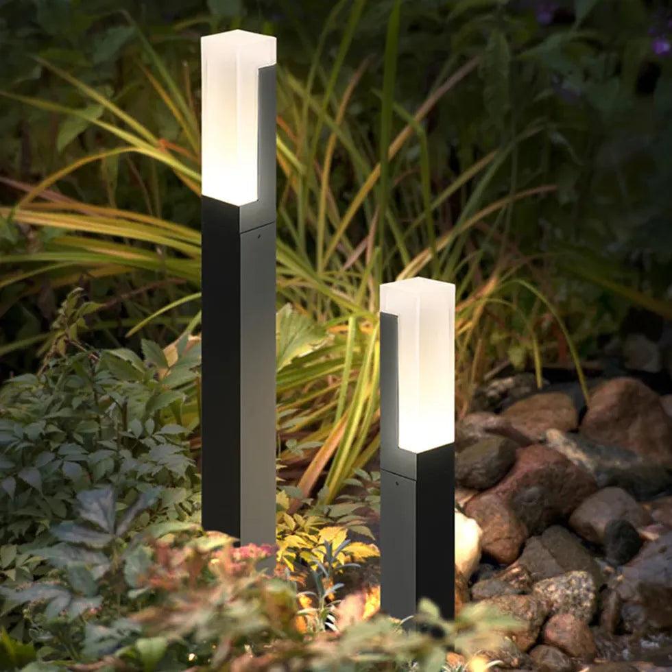 Acrylic Aluminium Square Bollard LED Lights for Lawn