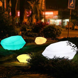 Waterproof Solar Glowing Polyhedron Stone Floor Lamps