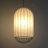 Modern White Fabric Lantern Light Pendant