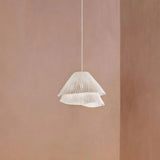Coral Pleated Simple White Decorative Pendant Light