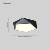 Irregular Pentagonal Bedroom Black Ceiling Light Fixtures