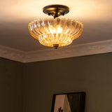 Petal Shaped Glass Lampshade Vintage Ceiling Light - Clowas
