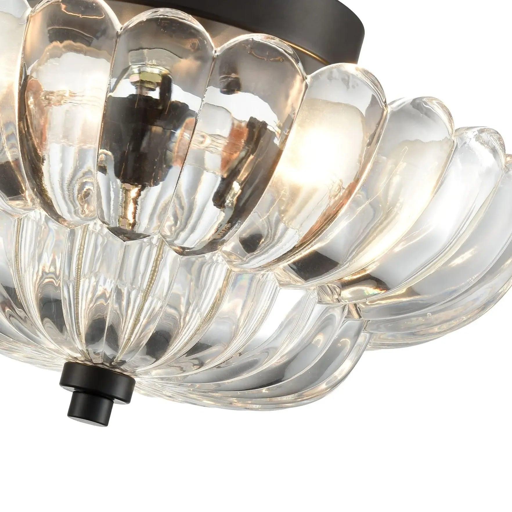 Petal Shaped Glass Lampshade Vintage Ceiling Light - Clowas