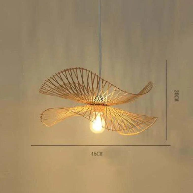 Petal Shaped Rattan Dining Room Pendant Light - Clowas