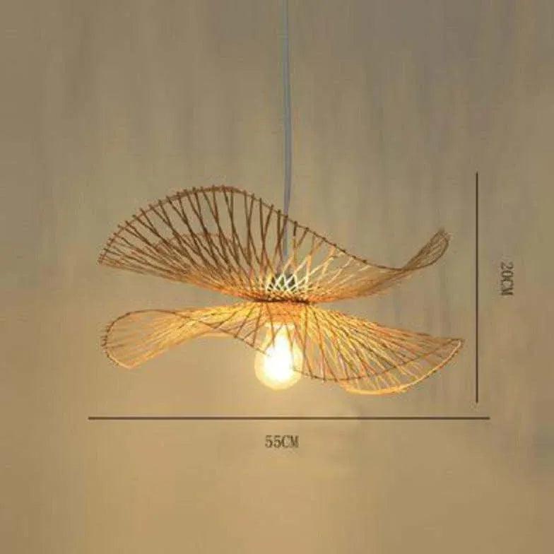 Petal Shaped Rattan Dining Room Pendant Light - Clowas