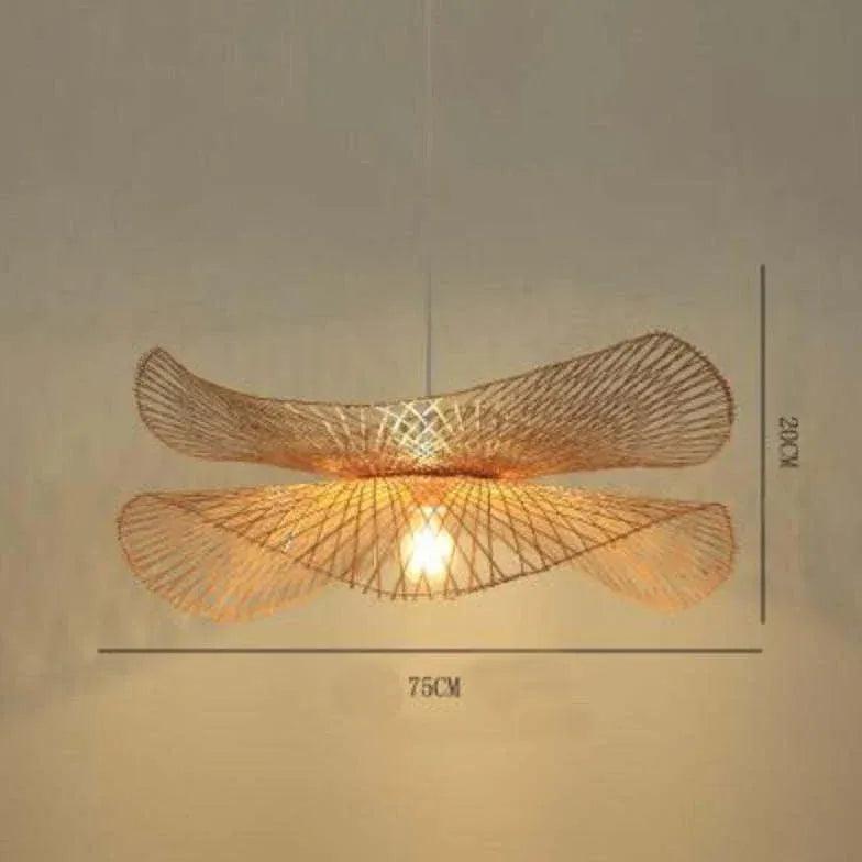 Petal Shaped Rattan Dining Room Pendant Light - Clowas