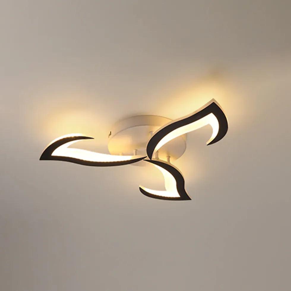 Petal-Shaped White Living Room Ceiling Light - Clowas