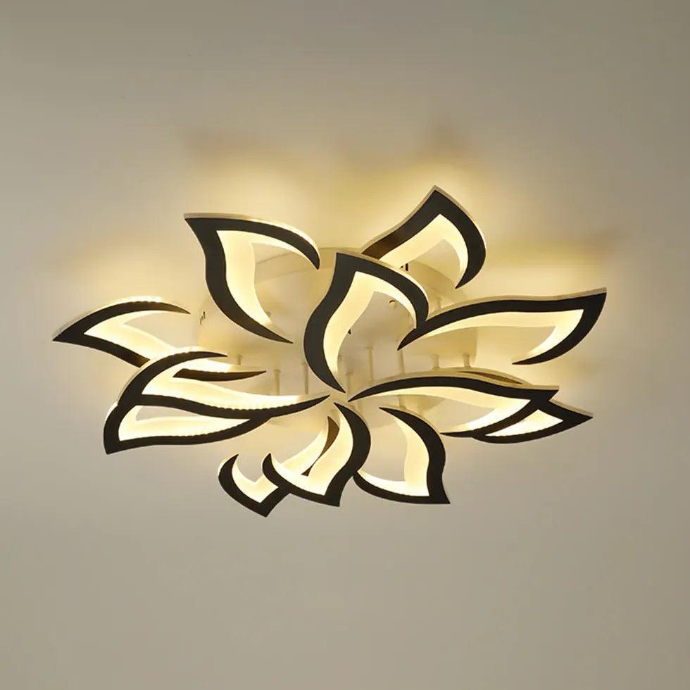 Petal-Shaped White Living Room Ceiling Light - Clowas