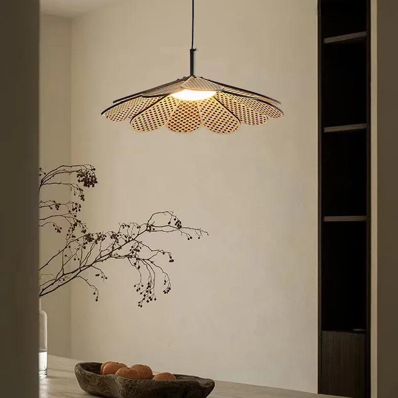 Petal-Shaped Wooden Pendant Light - Clowas