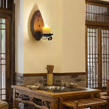 Pine Wood Candlestick Vintage Wall Lights - Clowas