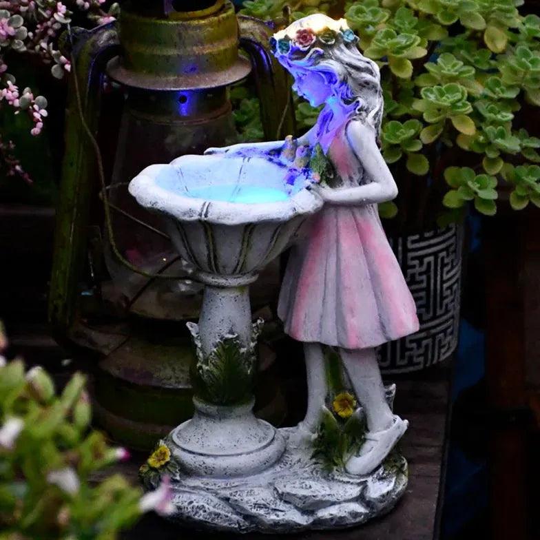 Pink Fairy Girl Garden Outdoor Lights - Clowas