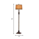 Pleated Shade Traditional Style Warm-Toned Floor Lamp - Clowas