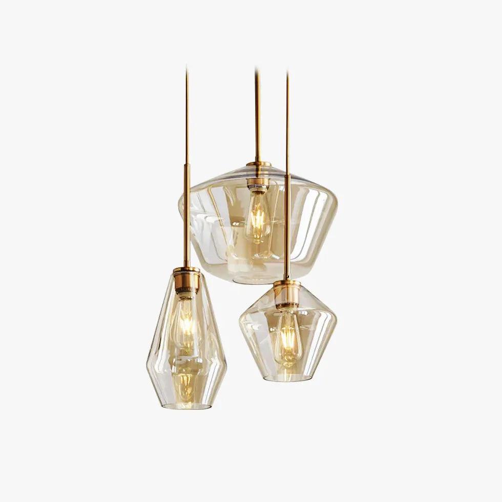 Polygonal Clear Glass Industrial Pendant Light - Clowas