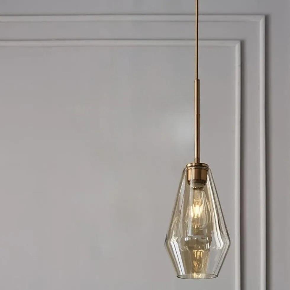 Polygonal Clear Glass Industrial Pendant Light - Clowas