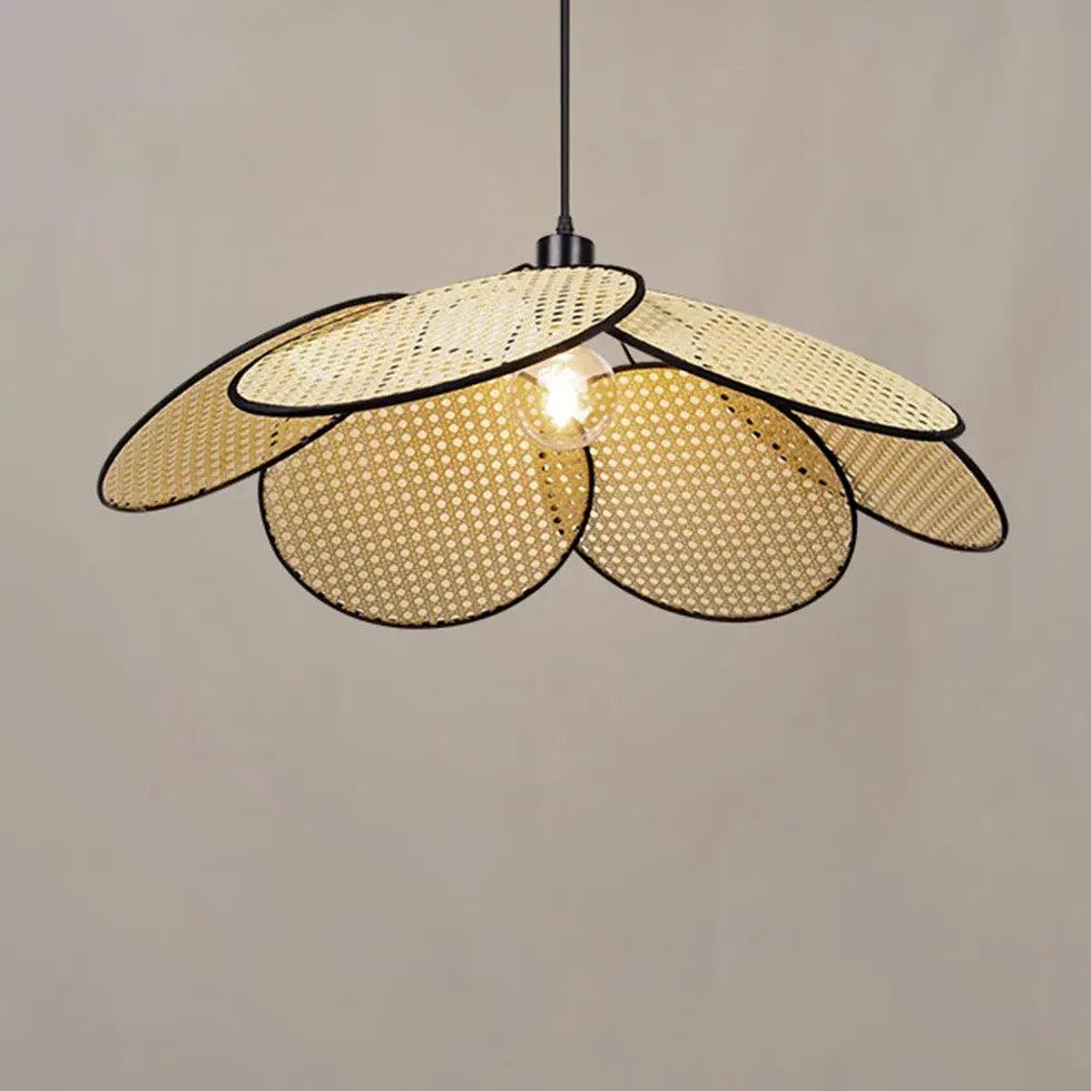 Porous Petals Bedroom Rattan Pendant Light - Clowas