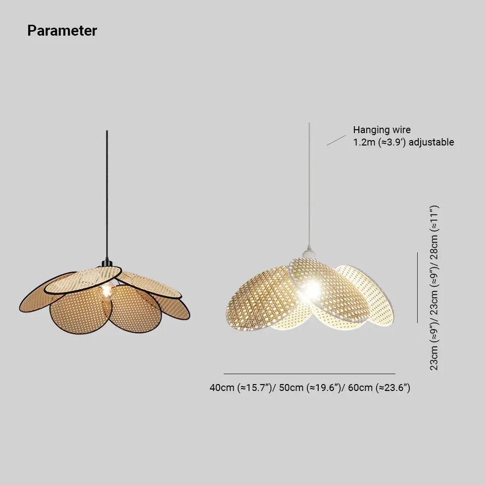 Porous Petals Bedroom Rattan Pendant Light - Clowas