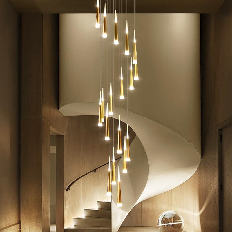 Nordic Rectangular Staircase Chandelier for Hallway
