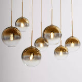 Gradient Glass Sphere Pendant Light for Dining Room