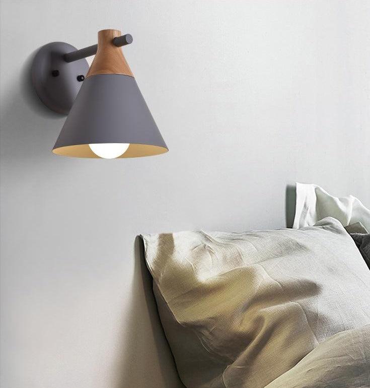 Wooden Macaron Wall Light for Bedroom