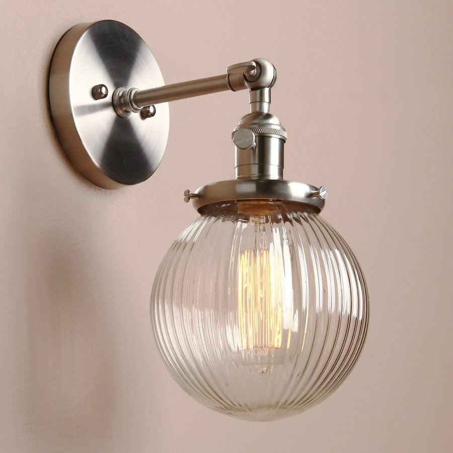 Metal Texture Glass Ball Design Wall Lamp