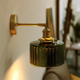 Vintage Bedroom Wall Lights with Brass and Glass