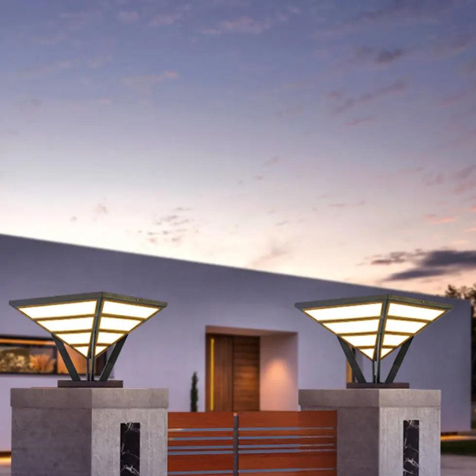 Pyramid Shape Led Outdoor Pillar Lights - Clowas