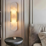 Modern Marble Wall Light with Anti-Glare for Bedside, Oval Shape