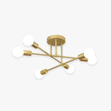 Modern Sputnik Semi Flush Ceiling Light Dimmable Metal for Living Room