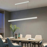 Minimalist Linear Pendant Light Metal Dimmable for Dining Room