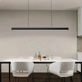Minimalist Linear Pendant Light Metal Dimmable for Dining Room