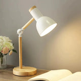 Nordic Table Lamp Wood with Adjustable for Home Office