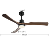 Retro Wood Grain Ceiling Fans with Lighting