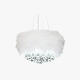 Luxury Feather and Crystal Chandelier Low Blue Light for Bedroom