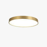 Modern Round Flush Ceiling Light Brass Dimmable for Bedrooms