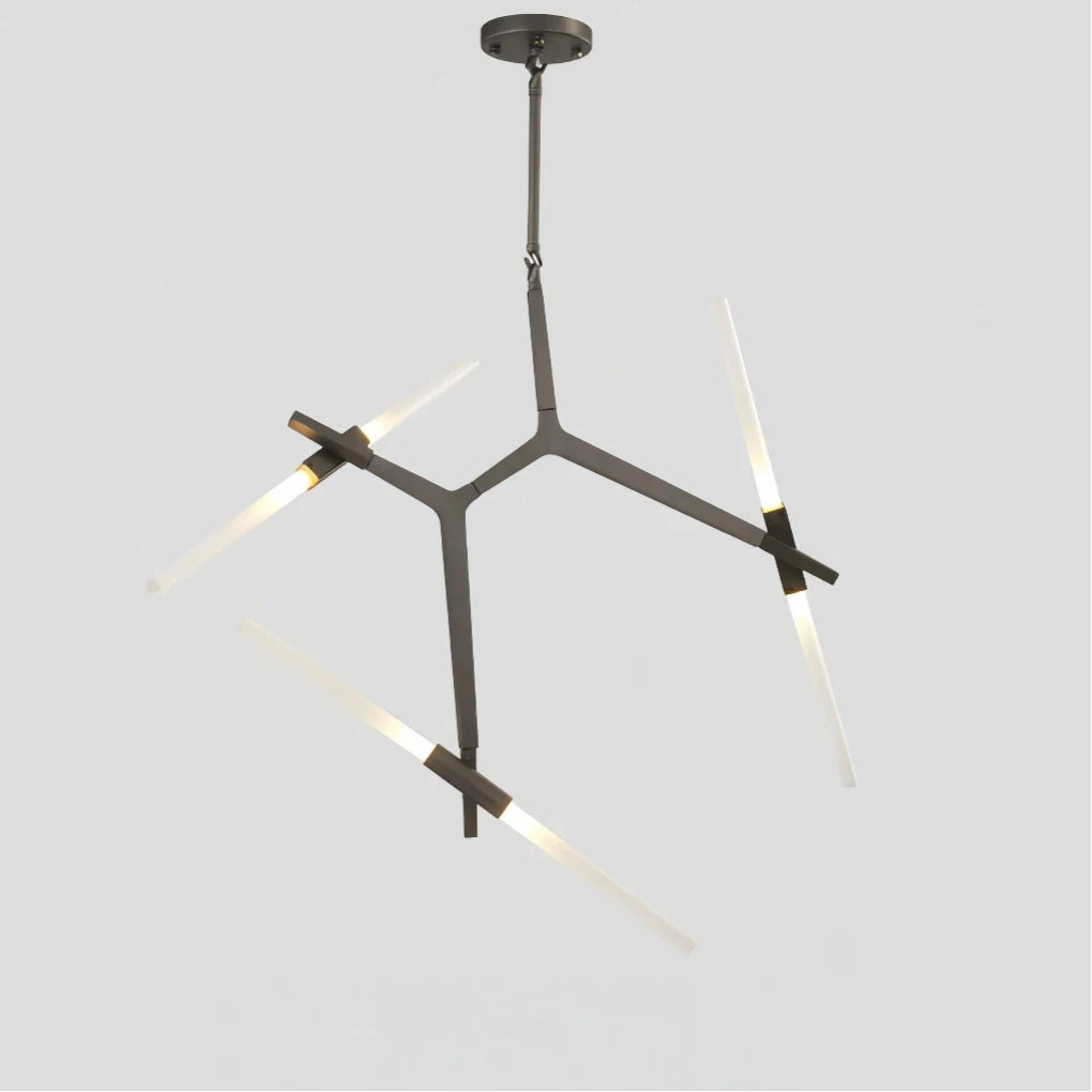 Modern Adjustable Arm Chandelier Glass with Anti Glare for Living Room