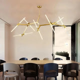 Modern Adjustable Arm Chandelier Glass with Anti Glare for Living Room