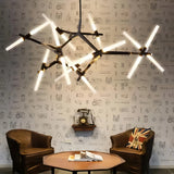 Modern Adjustable Arm Chandelier Glass with Anti Glare for Living Room
