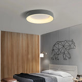 Modern Round Flush Ceiling Light Metal Dimmable for Bedrooms