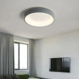 Modern Round Flush Ceiling Light Metal Dimmable for Bedrooms