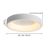Modern Round Flush Ceiling Light Metal Dimmable for Bedrooms