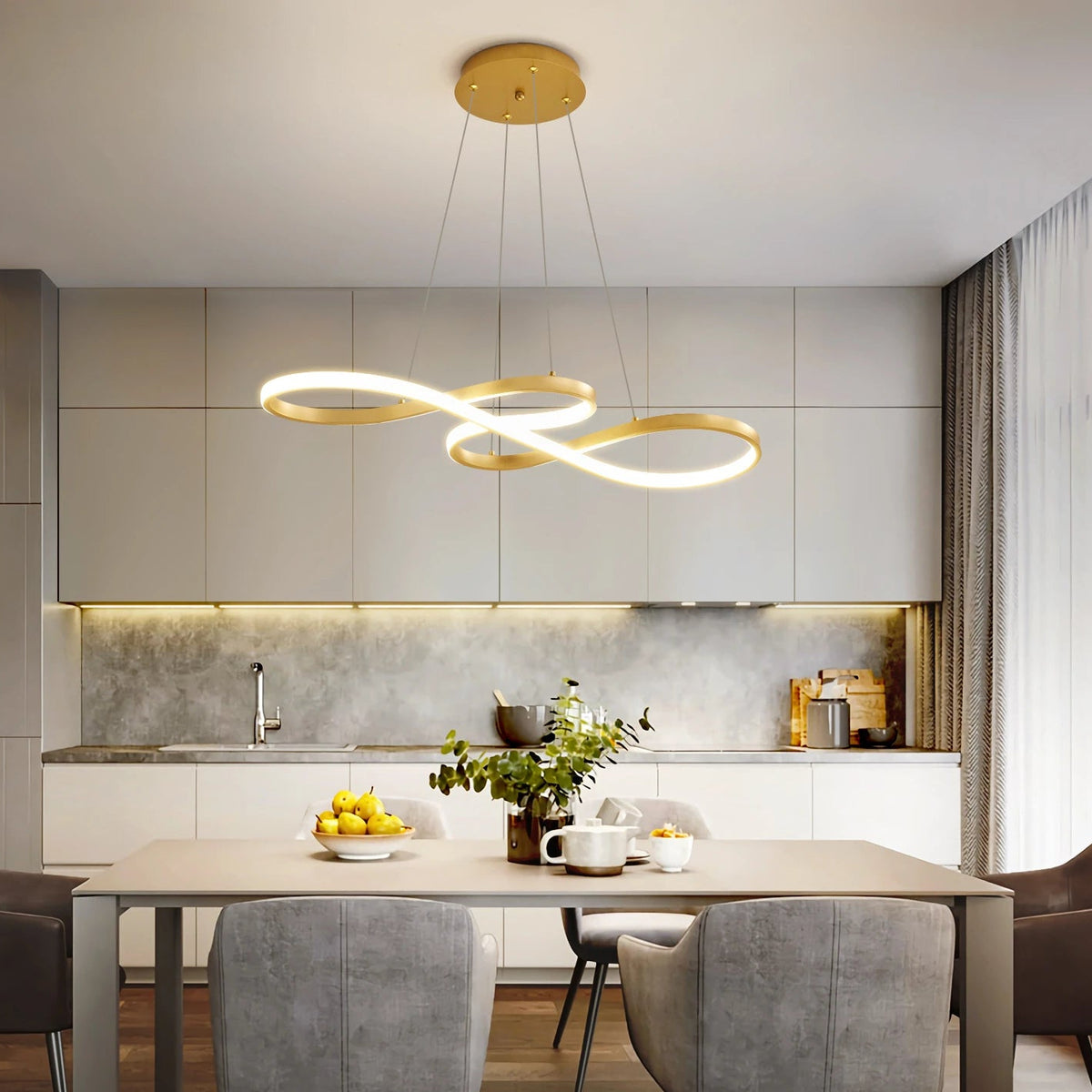 Modern Designer Pendant Light Metal Dimmable LED for Dining Room