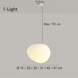 Nordic Pebble Pendant Light White Dimmable for Dining Room
