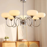 Mid Century Persimmon Glass Chandelier Dimmable for Dining Room