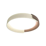 Contrasting Wood Circular Led Ceiling Light for Bedroom