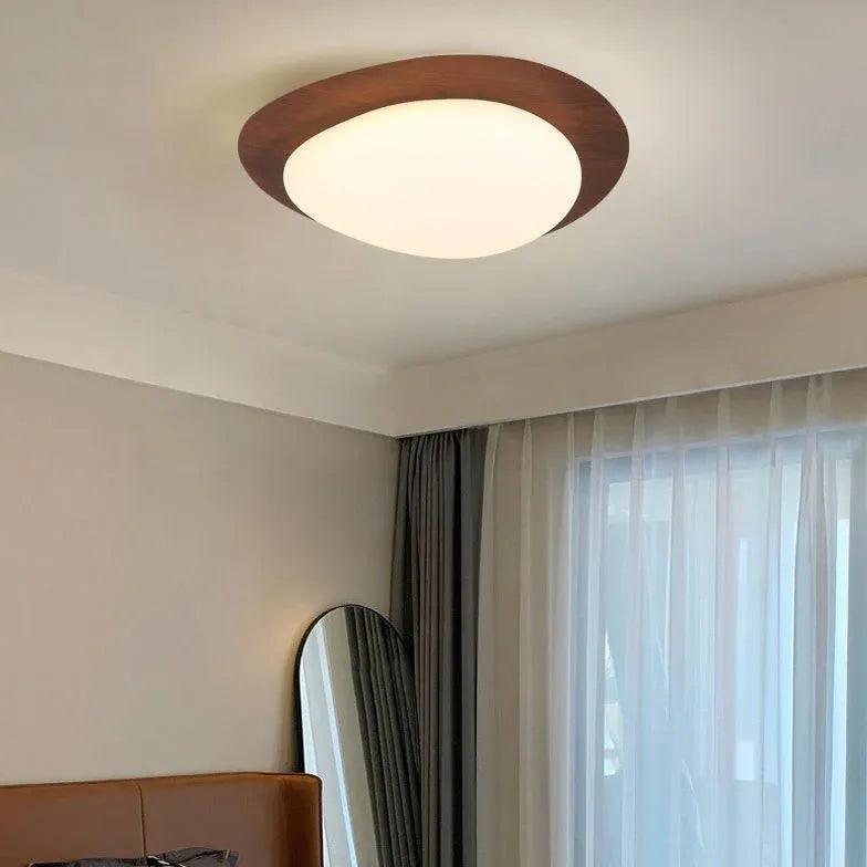 Creative Pebble Wood Led Ceiling Light for Bedroom