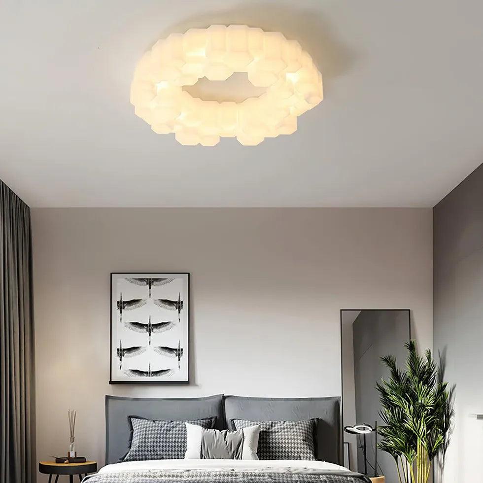 Cream Style Honeycomb Ceiling Light for Bedroom