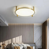 Round LED Ceiling Lights With Copper And Glass